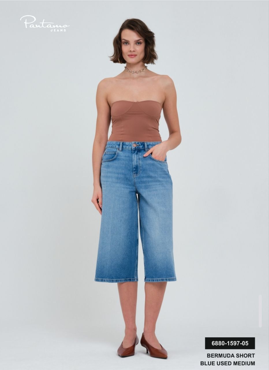 Pantallona jeans bermuda moderne