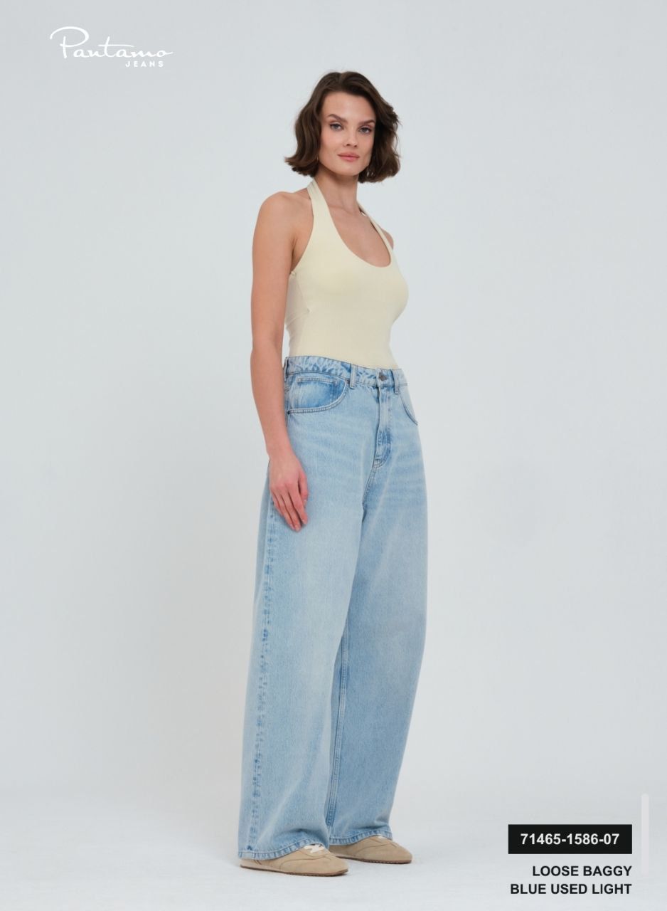 Pantallona jeans të gjera loose baggy Main image